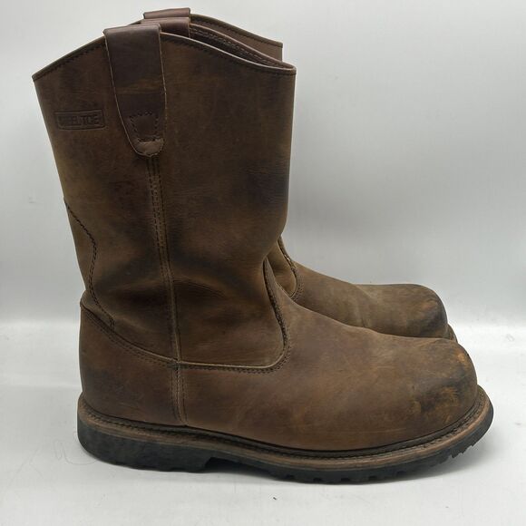 Thorogood Wellington Boots Mens 11W Steel Toe Leather Safety Work‎ Western - Picture 1 of 14
